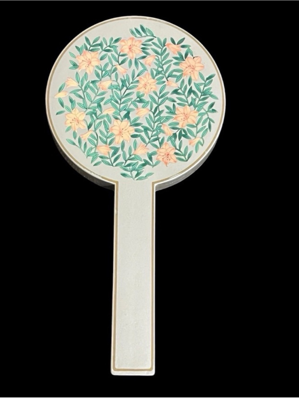 Vintage Seranade Otagiri Japan Floral Hand Mirror Pink Flowers